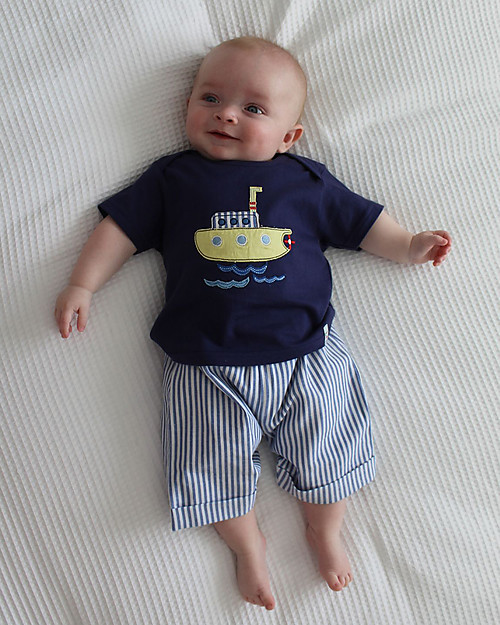 Lilly+Sid Set T-Shirt+Shorts - Submarine/Stripes - 100% Organic Cotton Sets And Co-Ords