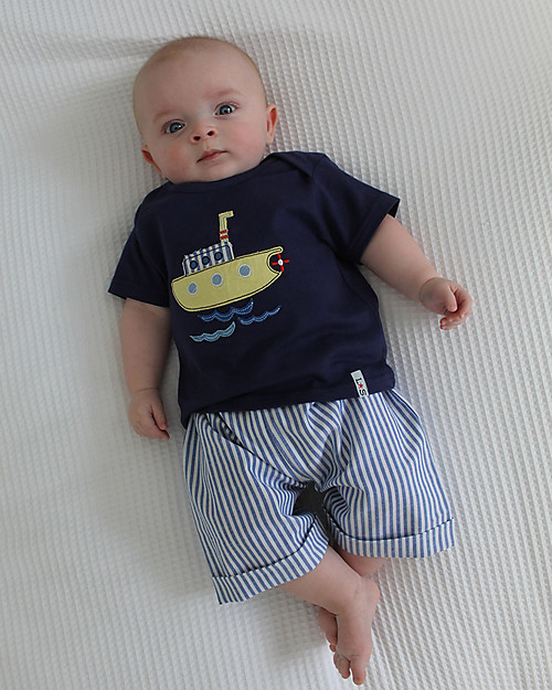Lilly+Sid Set T-Shirt+Shorts - Submarine/Stripes - 100% Organic Cotton Sets And Co-Ords