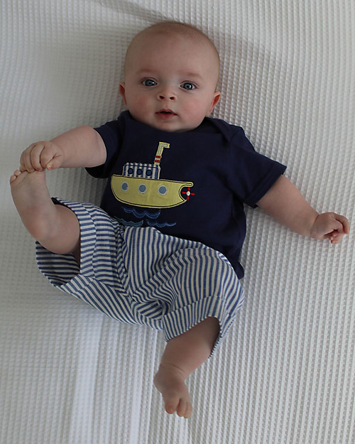 Lilly+Sid Set T-Shirt+Shorts - Submarine/Stripes - 100% Organic Cotton Sets And Co-Ords