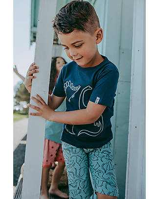 Lilly+Sid Shorts - Sharks - Blue - 100% GOTS Organic Cotton Shorts