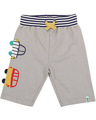Lilly+Sid Shorts - Traffic Jam Applique - Beige - 100% GOTS Organic Cotton Shorts