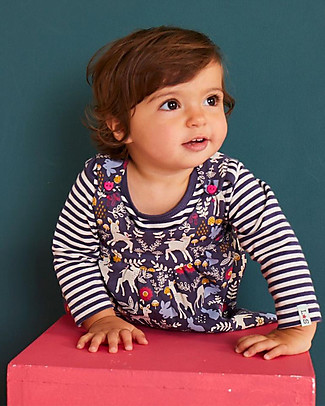 Lilly+Sid Stripe Layering Top - Blue - 100% Organic Cotton Long Sleeves Tops