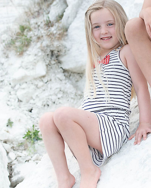 Lilly+Sid Stripe playsuit - navy - 100% organic cotton Sets And Co-Ords