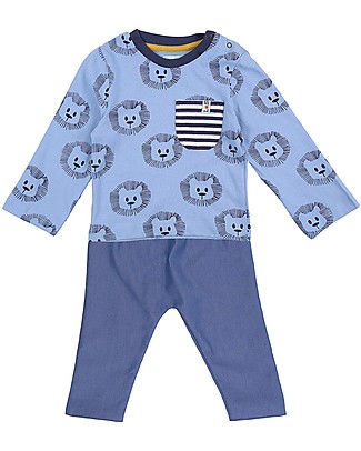 Lilly+Sid Top and Trouser Reversible Set - Lion - 100% Organic Cotton Rompers