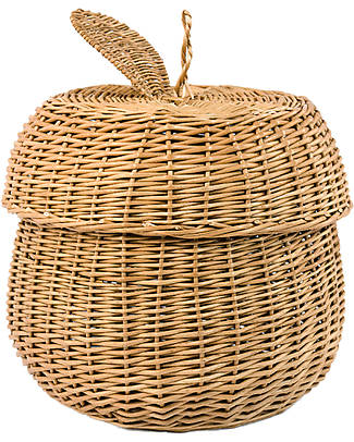 LiLu Apple Basket - 100% Raw Wicker Storage organisers