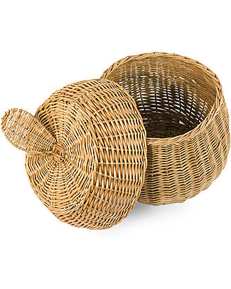 LiLu Apple Basket - 100% Raw Wicker Storage organisers