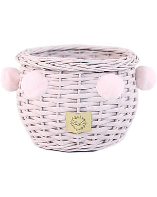 LiLu Barrel Basket - Dirty Pink - 10 cm - 100% Wicker Storage organisers