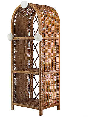 LiLu Cabinet Slim Maalum - Natural - 100% Wicker - 100x35x28cm Montessori Bookcases