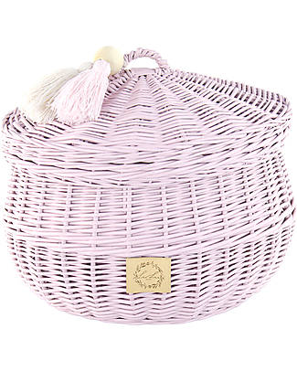 LiLu Casket with Tassel Large - Dirty Pink - 30 cm - 100% Wicker Storage organisers