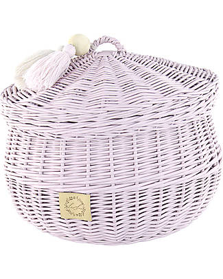 LiLu Casket with Tassel Large - Dirty Pink - 30 cm - 100% Wicker Storage organisers