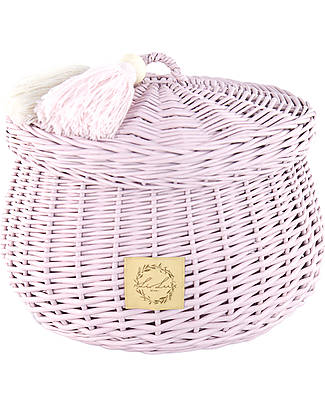 LiLu Casket with Tassel Medium - Dirty Pink - 22 cm - 100% Wicker Storage organisers