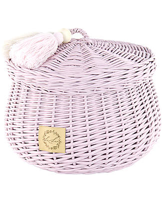 LiLu Casket with Tassel Medium - Dirty Pink - 22 cm - 100% Wicker Storage organisers