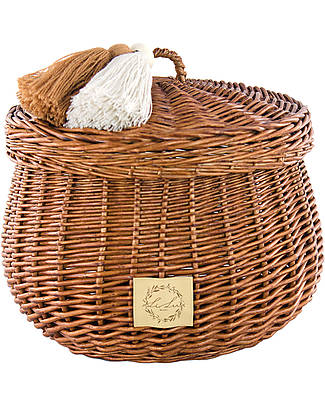 LiLu Casket with Tassel Medium - Natural - 22 cm - 100% Wicker Storage organisers