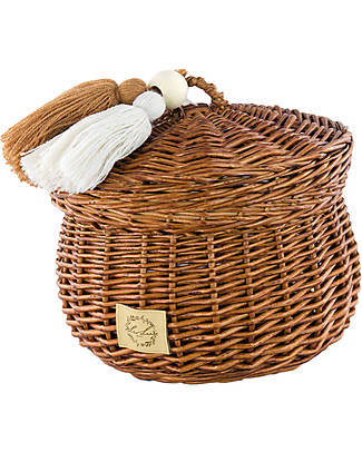 LiLu Casket with Tassel Small - Natural - 17 cm - 100% Wicker Storage organisers