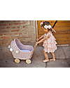 LiLu Doll Pram Low - Dirty Pink - 47 cm - 100% Wicker Toy Prams