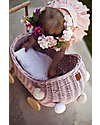 LiLu Doll Pram Low - Dirty Pink - 47 cm - 100% Wicker Toy Prams