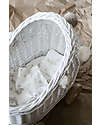 LiLu Doll Pram Low - White - 47 cm - 100% Wicker Toy Prams
