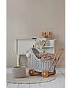 LiLu Doll Pram Low - White - 47 cm - 100% Wicker Toy Prams