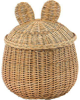 LiLu Teddy Basket - 40 cm - 100% Raw Wicker Storage organisers