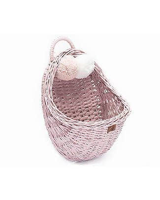 LiLu Wall Basket Maalum - Dirty Pink - 29 cm - 100% Wicker Wall Storage Organize