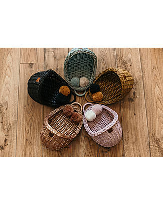 LiLu Wall Basket Maalum - Dirty Pink - 29 cm - 100% Wicker Wall Storage Organize