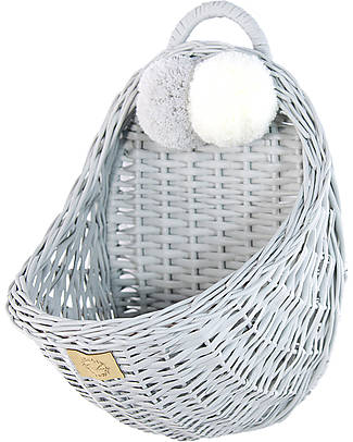 LiLu Wall Basket Maalum - Grey - 29 cm - 100% Wicker Wall Storage Organize