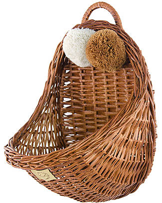 LiLu Wall Basket Maalum - Natural - 29 cm - 100% Wicker Wall Storage Organize