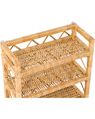 LiLu Wall Bookshelf - 100% Raw Wicker Montessori Bookcases