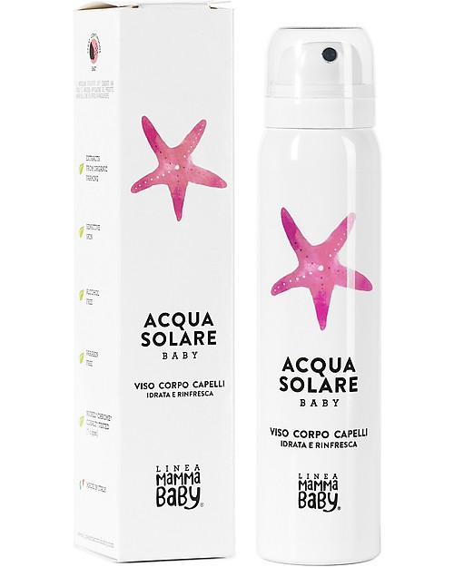 Linea Mamma Baby Baby Simoncina Solar Water - 75 ml - Refreshes and hydrates Sun Screen