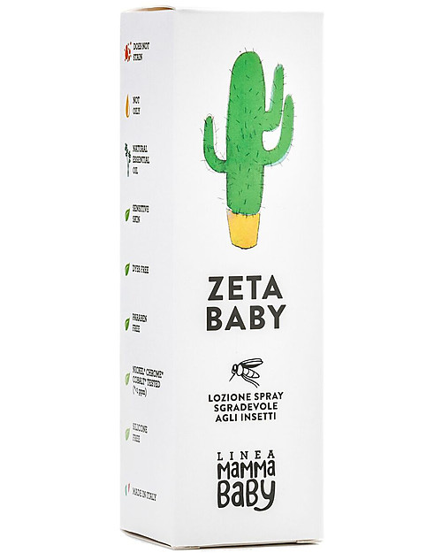 Linea Mamma Baby No Bugs Spray Lotion Zeta Baby "Zenino" - 100 ml - Protects and refreshes Mosquito Repellant