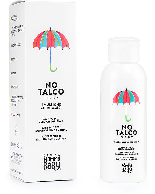 Linea Mamma Baby No Talc Baby Emulsion with 3 Starches - Carmelino - 100 ml Baby Creams and Oils