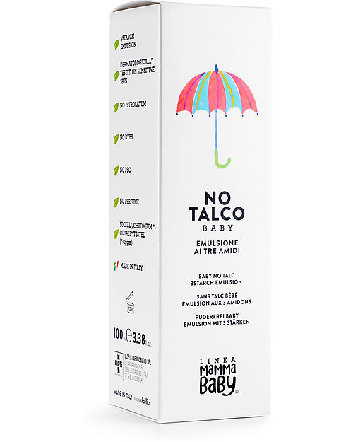 Linea Mamma Baby No Talc Baby Emulsion with 3 Starches - Carmelino - 100 ml Baby Creams and Oils