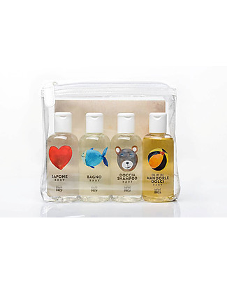 Linea Mamma Baby Set of 4 Travel Wash - Set in Clutch Bag (100ml) Gift Box