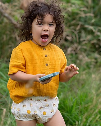 Little Green Radicals Bloomer Set of 2 - Sunshine and Rainbows - Organic Muslin Cotton Shorts