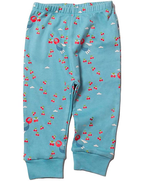 Little Green Radicals Cherry Blossom Pyjamas - Hummingbird - Sky Blue - 100% Organic Cotton Pyjamas