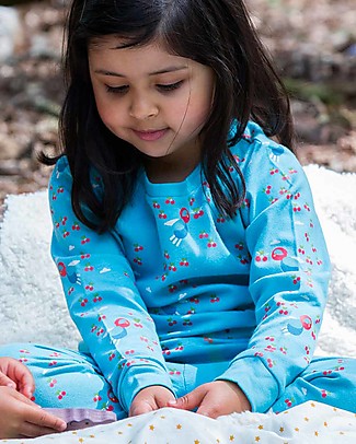 Little Green Radicals Cherry Blossom Pyjamas - Hummingbird - Sky Blue - 100% Organic Cotton Pyjamas