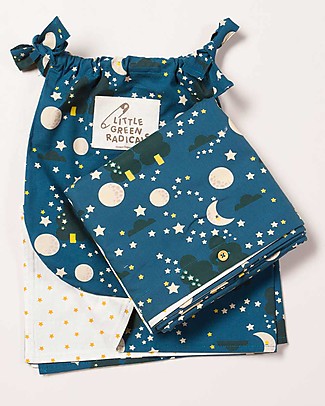 Little Green Radicals Cot Bed Set with Duvet Cover and Pillowcase - Moon and Star - 100% organic cotton Duvet Sets