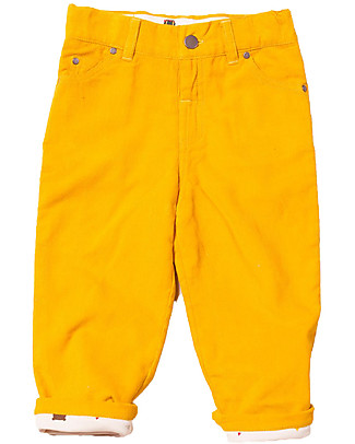 Little Green Radicals Fully Lined Corduroy Jeans - Gold Woodland Adventure - 100% organic cotton Trousers
