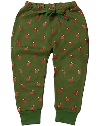 Little Green Radicals Joggers - Red Apples - Green - 100% Organic Cotton - with Drawstring Laces Trousers