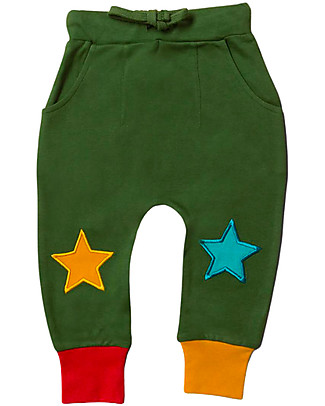 Little Green Radicals Joggers - Star - Woodland Green - 100% Organic Cotton Trousers