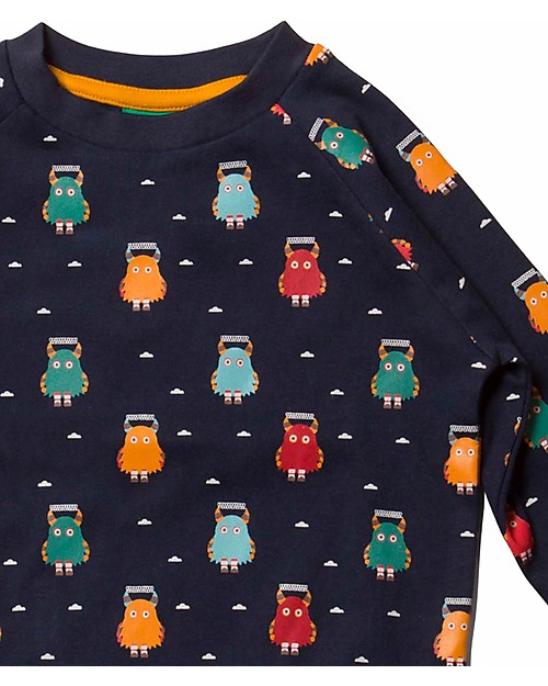 Little Green Radicals Little Monsters Sweatshirt - Dark Blue - 100% Organic Cotton Sweatshirts