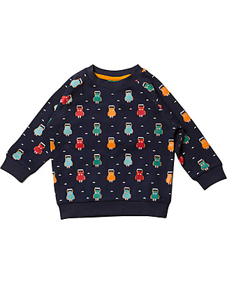 Little Green Radicals Little Monsters Sweatshirt - Dark Blue - 100% Organic Cotton Sweatshirts