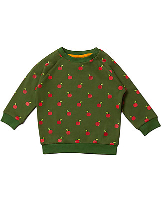 Little Green Radicals Long-Sleeved Sweatshirt - Red Apples - Green - 100% Organic Cotton Sweatshirts
