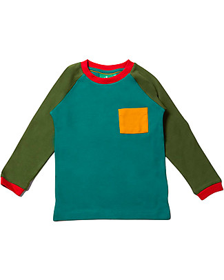 Little Green Radicals Long-Sleeved T-Shirt - Sea Green - 100% Organic Cotton - with Star-shaped Patches! Long Sleeves Tops
