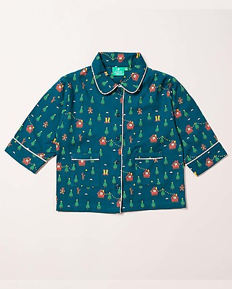 Little Green Radicals Long Sleeves Classic Pyjamas - A Winter's Walk - 100% organic cotton Pyjamas