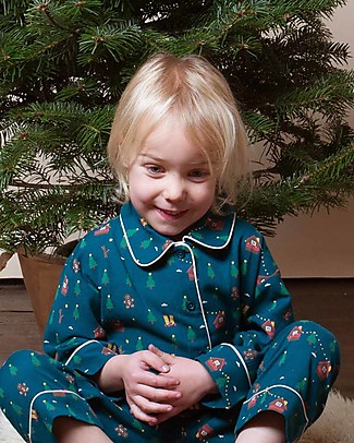 Little Green Radicals Long Sleeves Classic Pyjamas - A Winter's Walk - 100% organic cotton Pyjamas