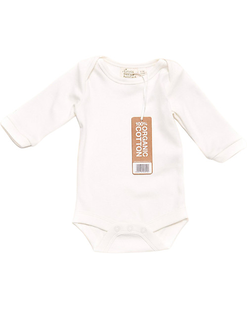 Little Green Radicals Natural Long Sleeve Baby Body - Single Pack - Cream - 100% Organic Cotton Long Sleeves Bodies