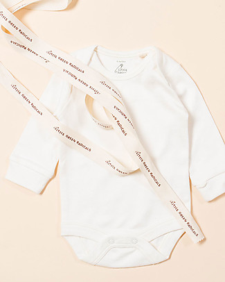 Little Green Radicals Natural Long Sleeve Baby Body - Single Pack - Cream - 100% Organic Cotton Long Sleeves Bodies
