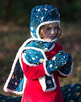 Little Green Radicals Sherpa Hat - Moon and Stars - Organic Cotton Lining! Winter Hats