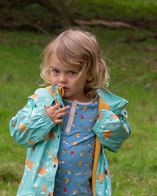 Little Green Radicals Waterproof Raincoat - Follow the Sun - Recycled Fabric and Organic Cotton Waterproof